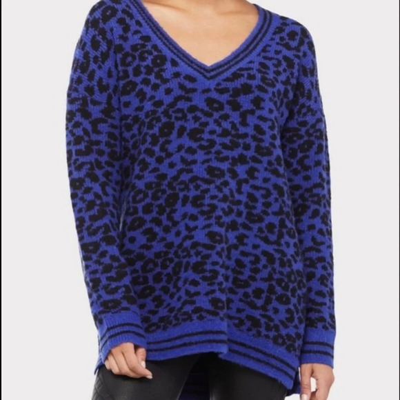 John + Jenn Leopard V-Neck Sweater - Picture 1 of 6